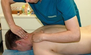 cervical spine massage with osteochondrosis